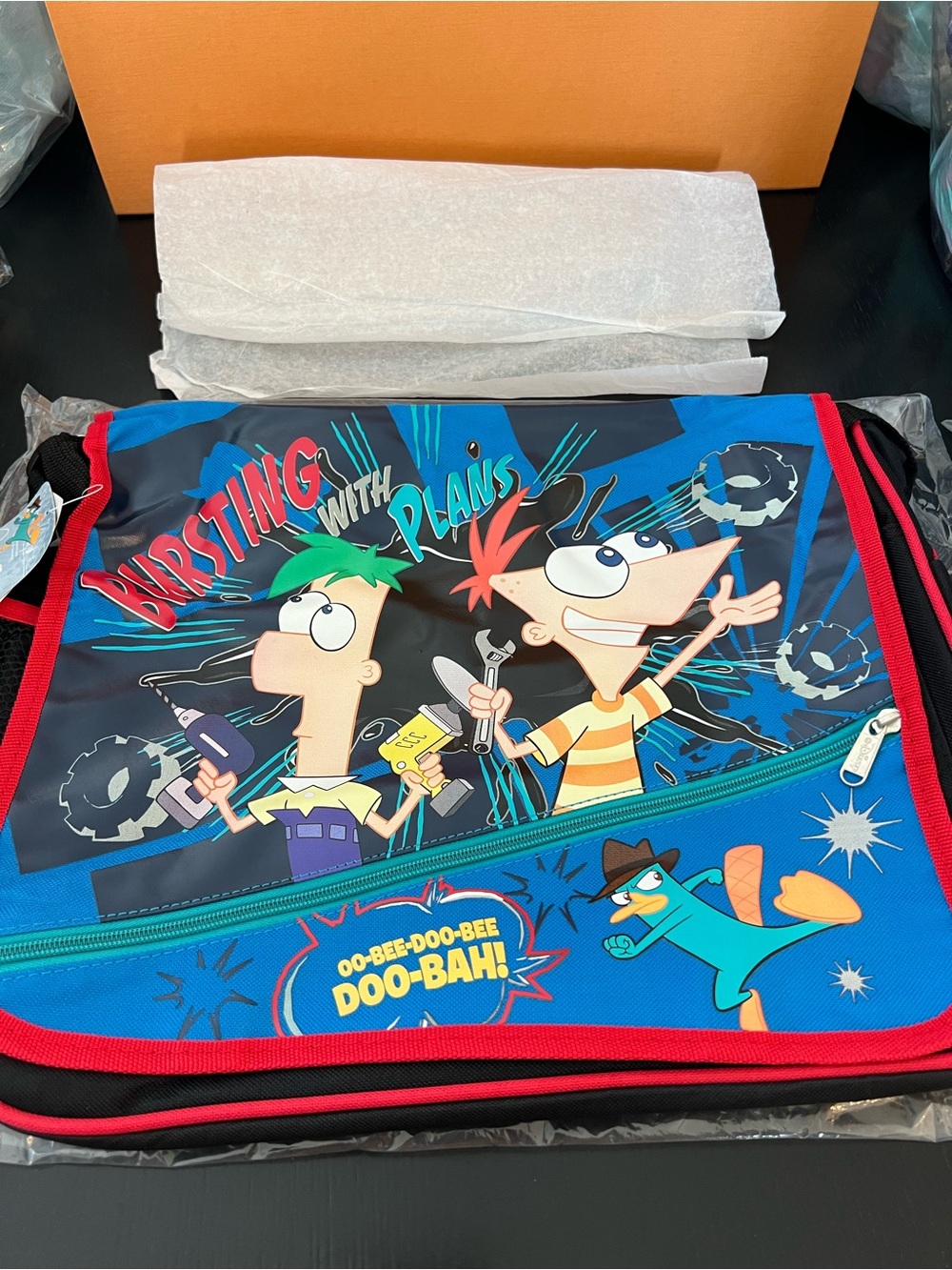Blue Phineas & Ferb Messenger Bag